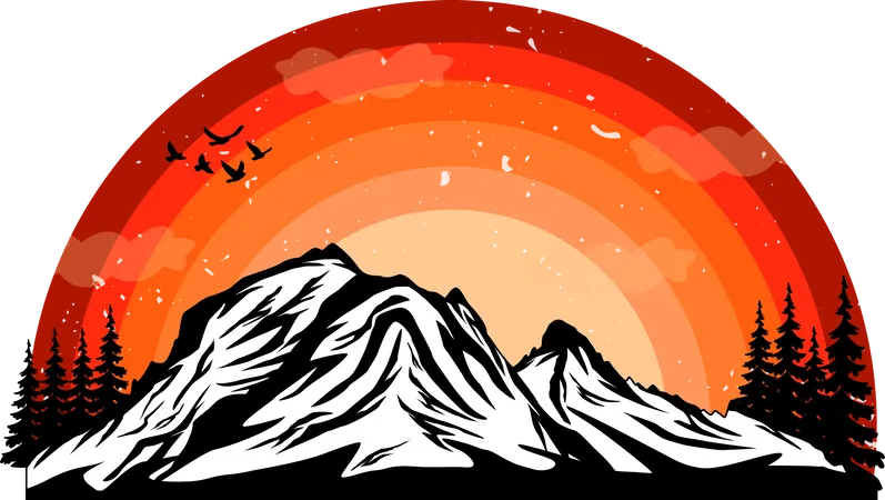Vista da montanha  Ilustração