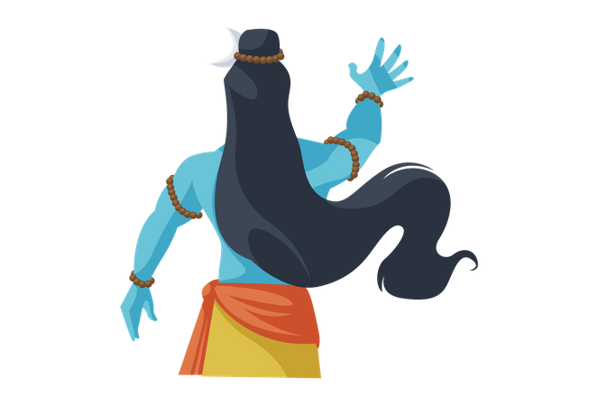 Vista posterior del Señor Shiva  Ilustración