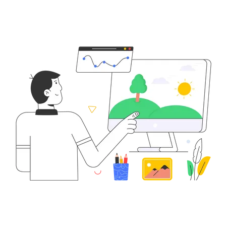 An Illustration Of Visual Designed In Flat Style Illustration