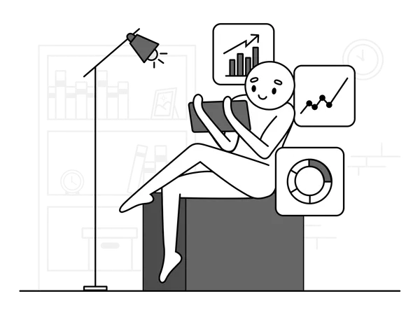 Visualização analítica de verificação de caracteres  Ilustração