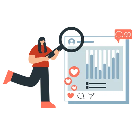 Visualizing Social Media Metrics in meeting  Illustration