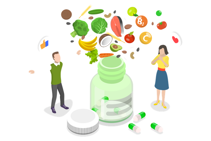 Vitamin And Mineral Supplements  Illustration