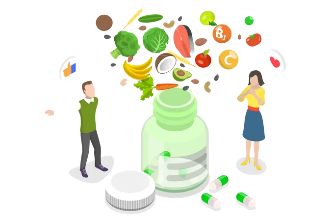 Vitamin- und Mineralstoffpräparate  Illustration