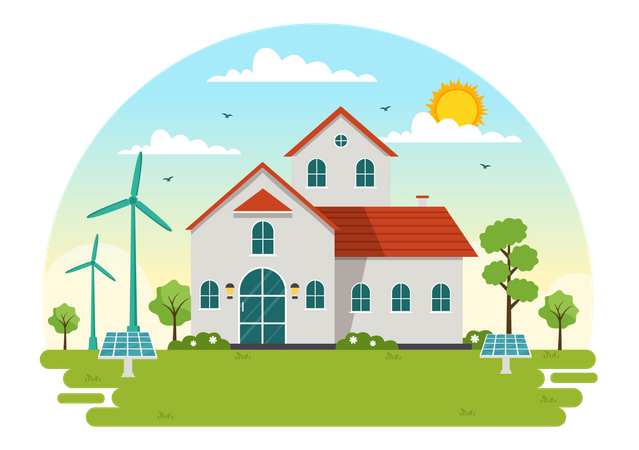 Vivienda sustentable  Ilustración