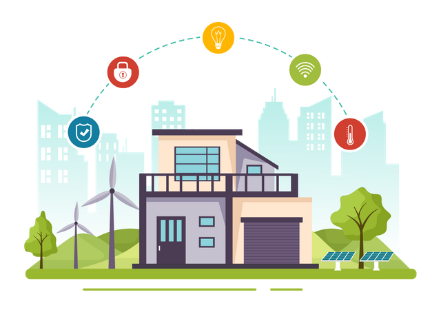 Vivienda sustentable  Ilustración