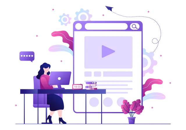 Vlog Video Editing  Illustration