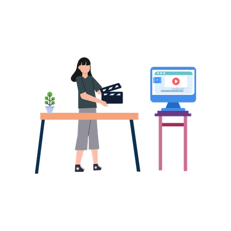 Vlog Video Editing  Illustration