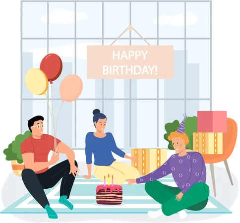 Vœux d'anniversaire adressés à un cadre supérieur  Illustration