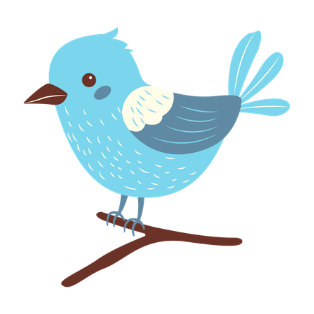 Vogel auf Ast  Illustration