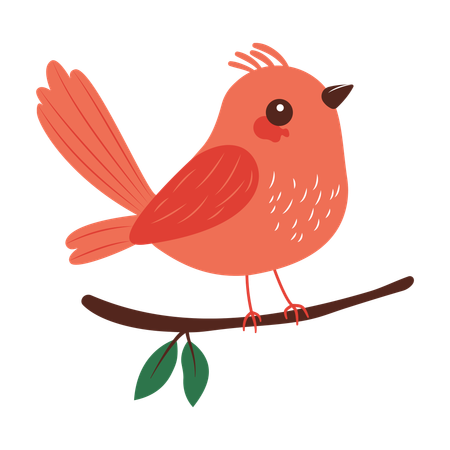 Vogel auf Ast  Illustration