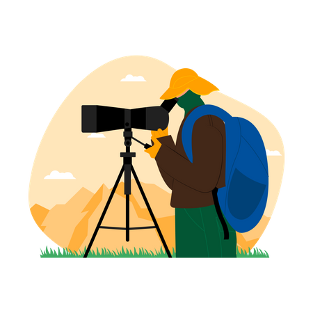 Vögel beobachten  Illustration