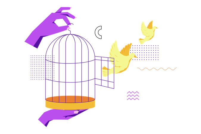 Vogel freilassen  Illustration