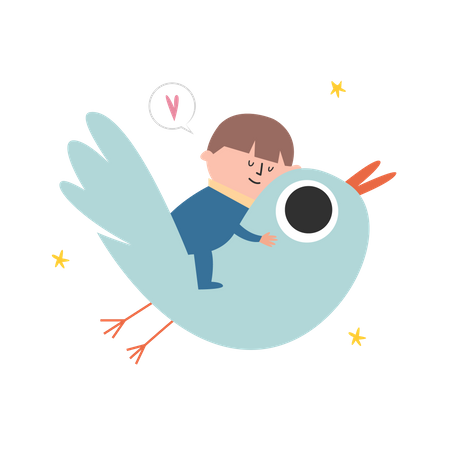 Vogel trägt Baby  Illustration