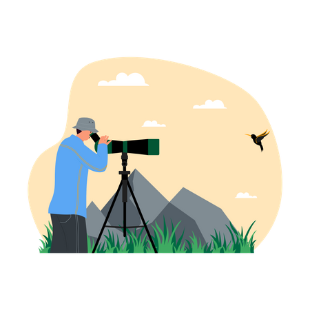 Vogelbeobachtung  Illustration