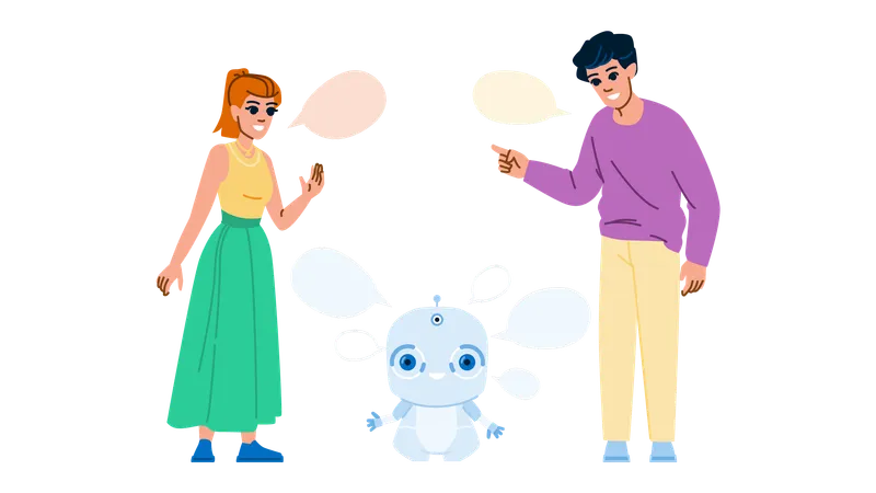 Voice Ai Personal Assistant Vector Smart Intelligence Network Artificial Intelligence Speech Voice Ai Personal Assistant Character People Flat Cartoon Illustration Illustration