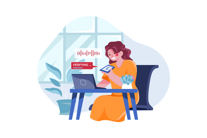 Voice authentication security  Illustration