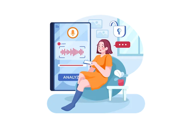 Voice authentication security  Illustration