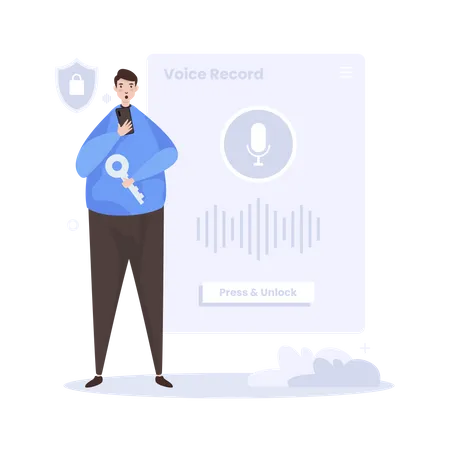 Voice recognition to unlock access Illustration