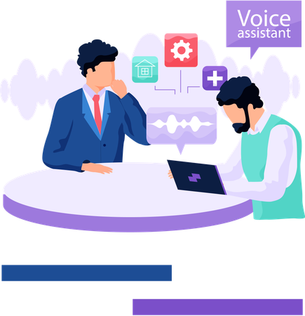 Voice recording application installed on laptop  Illustration