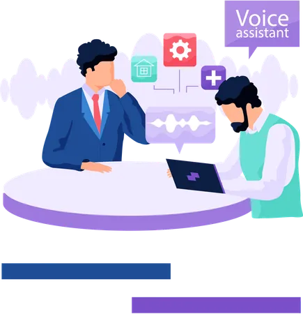 Voice recording application installed on laptop  Illustration