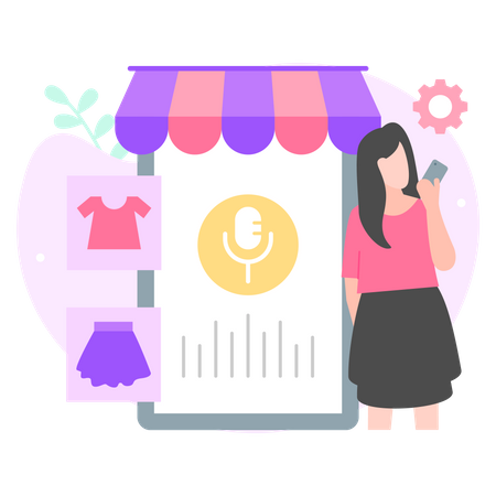 Voice Shopping assistants Illustration