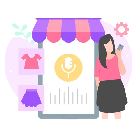 Voice Shopping assistants  Illustration