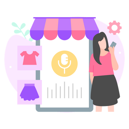 Voice Shopping assistants  Illustration