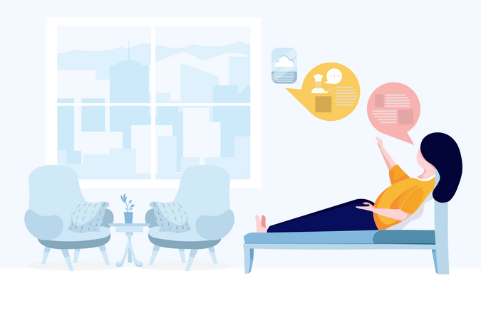 Voice technology with multi working  イラスト