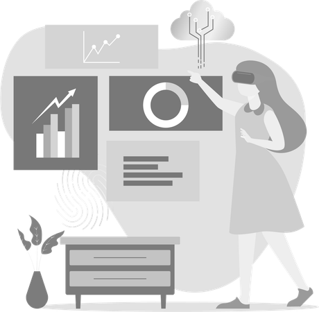 Voir les données en utilisant la réalité virtuelle  Illustration