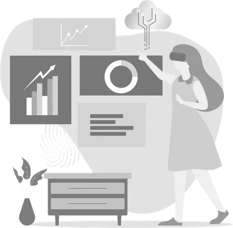 Voir les données en utilisant la réalité virtuelle  Illustration