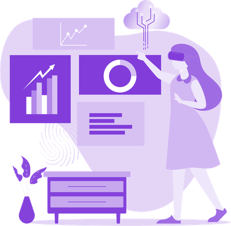 Voir les données en utilisant la réalité virtuelle  Illustration