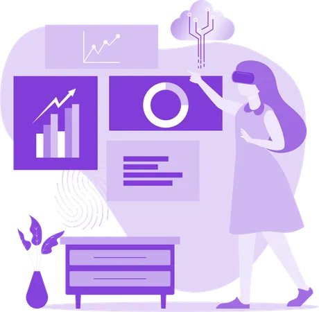 Voir les données en utilisant la réalité virtuelle  Illustration