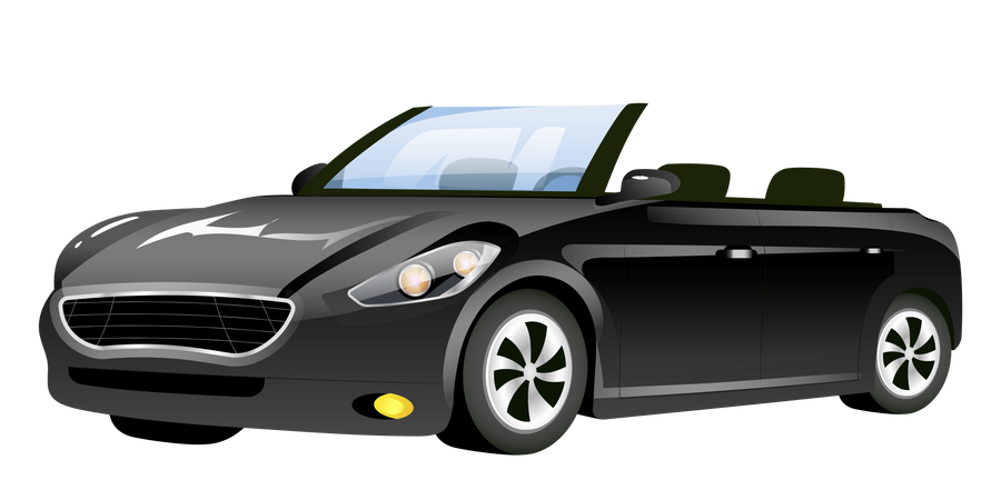 Voiture cabriolet noire  Illustration