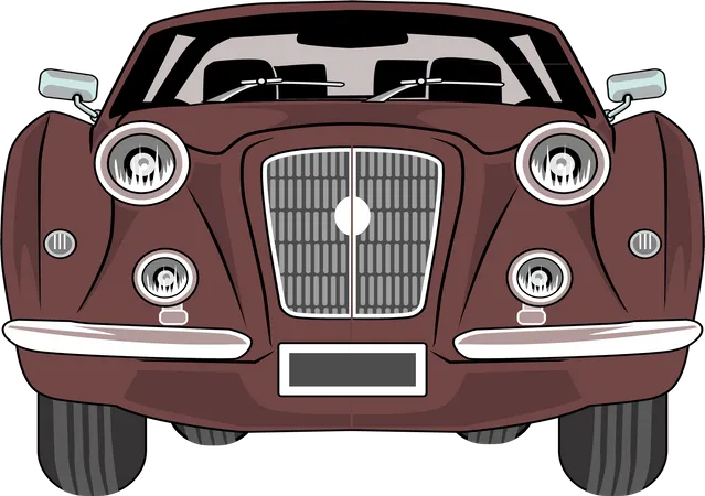 Voiture classique rétro  Illustration