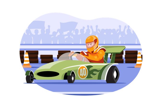 Voiture de course de course automobile  Illustration