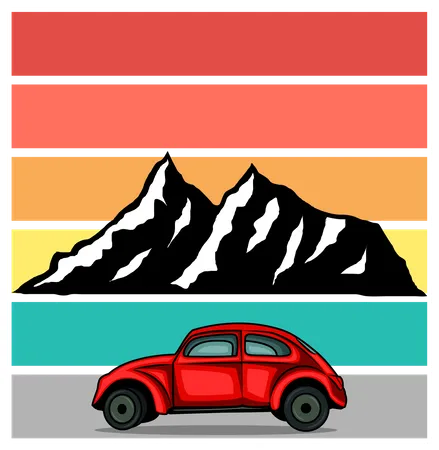 Voiture de montagne  Illustration