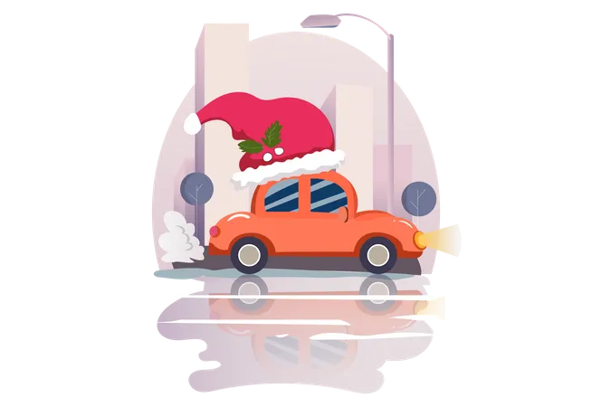 Voiture de Noël  Illustration