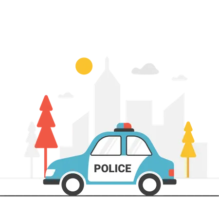 Voiture de police  Illustration