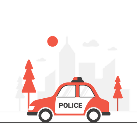 Voiture de police  Illustration