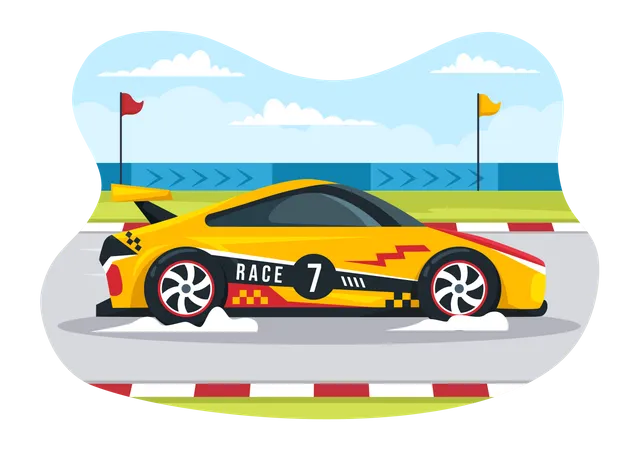 Voiture de sport de course  Illustration