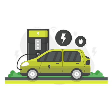 Voiture électrique  Illustration