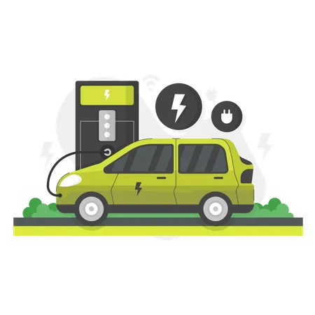 Voiture électrique  Illustration