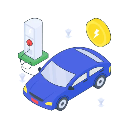 Voiture électrique  Illustration