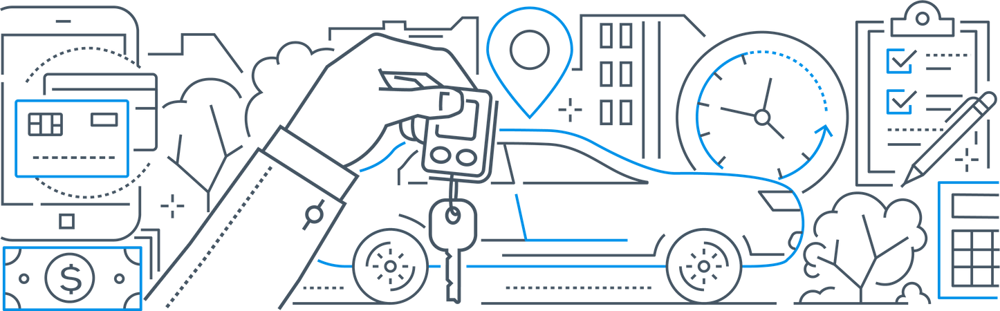 Voiture en location  Illustration