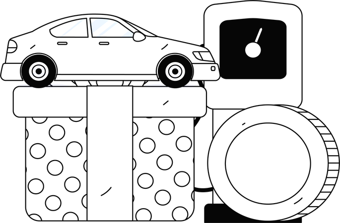 Ravitaillement en carburant à la station-service  Illustration
