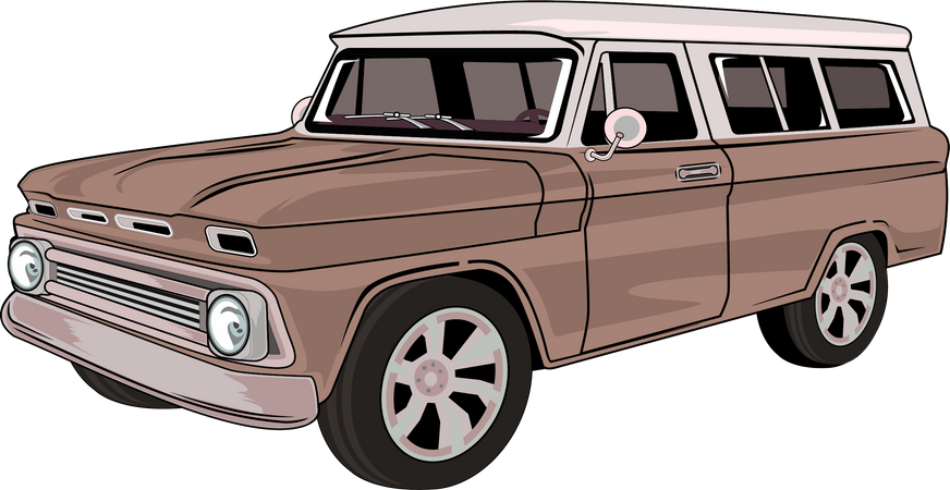 Voiture rétro classique  Illustration