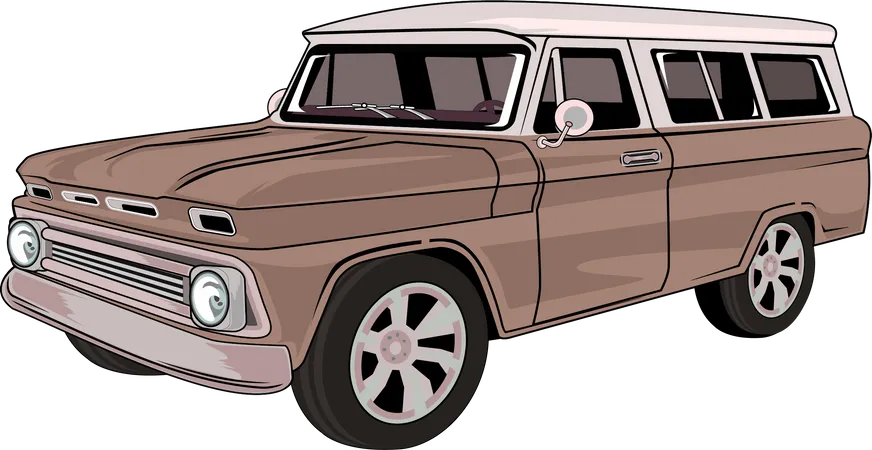 Voiture rétro classique  Illustration