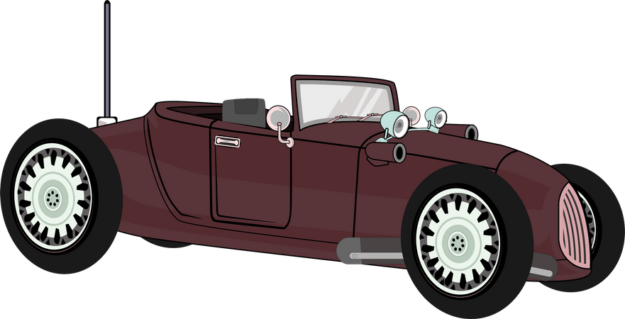 Voiture rétro classique  Illustration