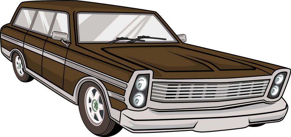 Voiture rétro classique  Illustration