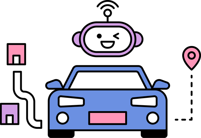 Voiture de conduite de robot avec localisation  Illustration